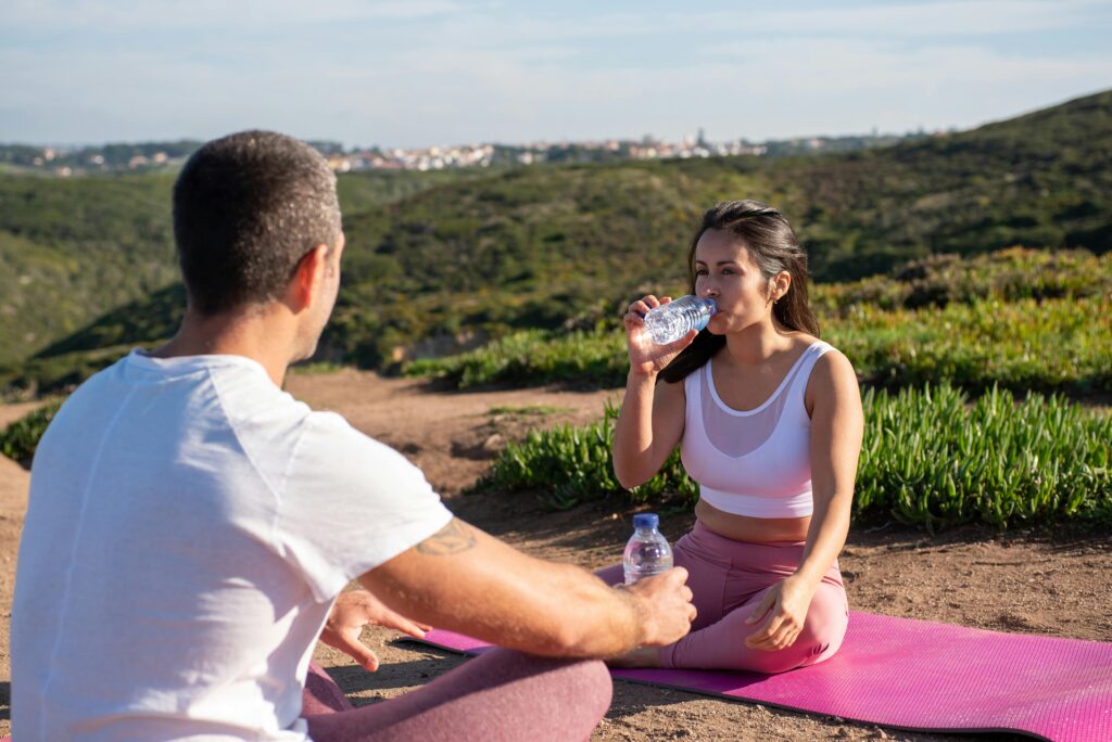 A Woman Drinking Water