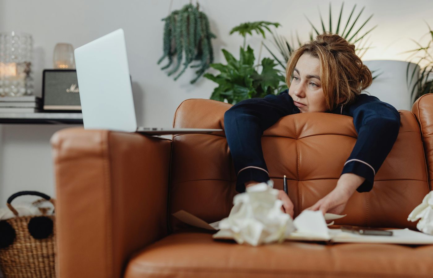 Woman Looking at Laptop Screen